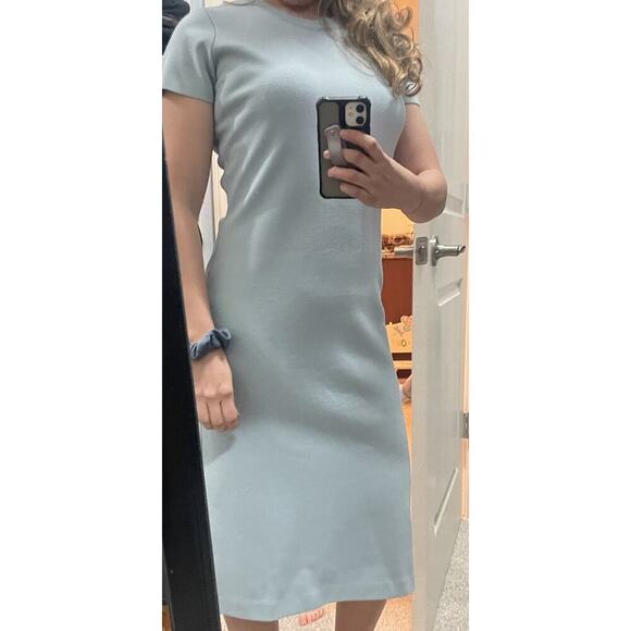 Ralph Lauren Purple Label Knit Midi Dress Crewneck Bodycon Slim S Short Sleeve - Picture 3 of 16